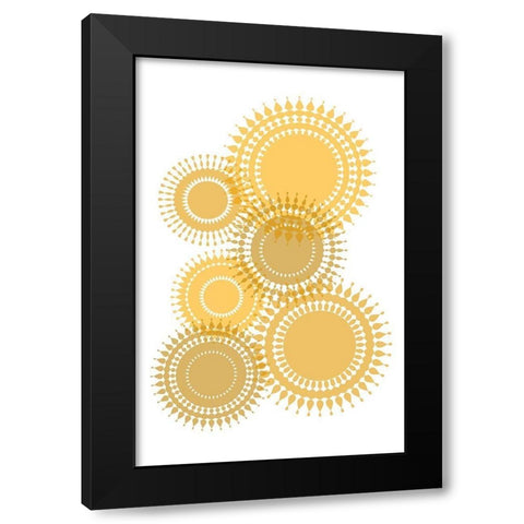 Yellos Suns Black Modern Wood Framed Art Print by Aesthete
