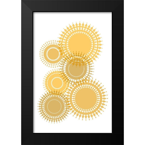 Yellos Suns Black Modern Wood Framed Art Print by Aesthete