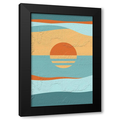 Sunset Black Modern Wood Framed Art Print with Double Matting by Aesthete