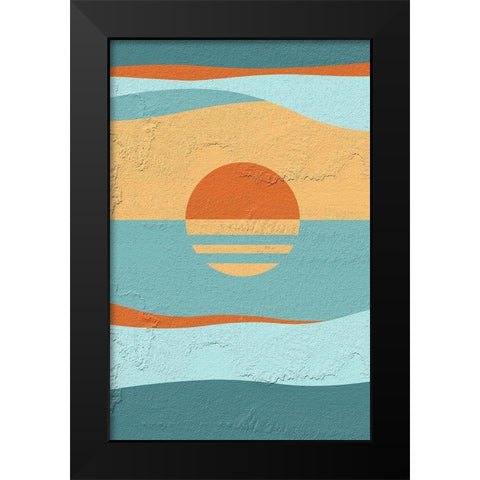 Sunset Black Modern Wood Framed Art Print by Aesthete