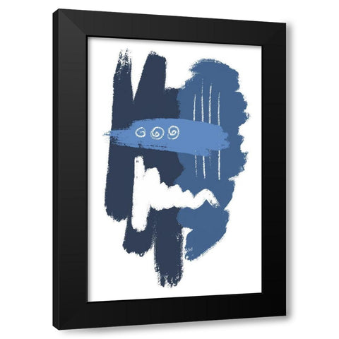 Blue Dawn Black Modern Wood Framed Art Print by Aesthete