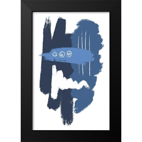 Blue Dawn Black Modern Wood Framed Art Print by Aesthete