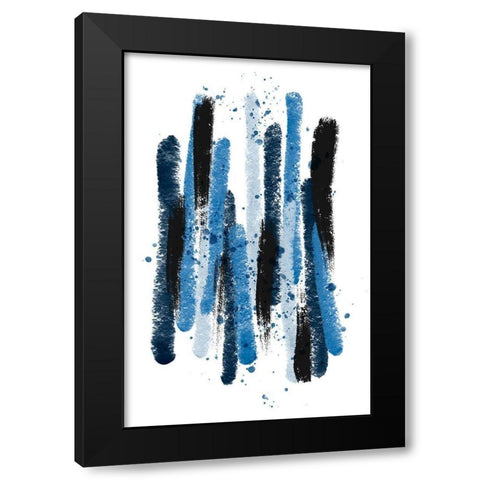 Licorice Blue Black Modern Wood Framed Art Print with Double Matting by Aesthete