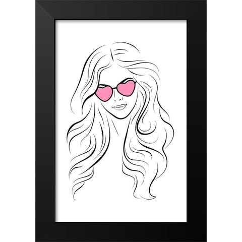 Leila Black Modern Wood Framed Art Print by Aesthete