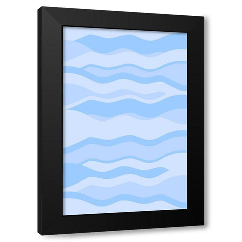 Blue Sea Black Modern Wood Framed Art Print by Aesthete
