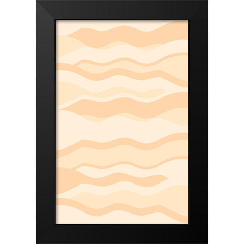 Yellow Fields Black Modern Wood Framed Art Print by Aesthete