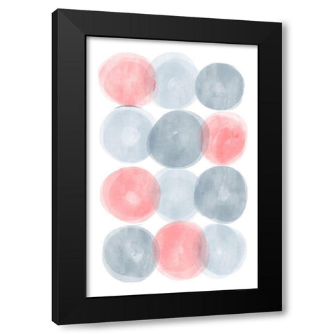 Full Circles Black Modern Wood Framed Art Print with Double Matting by Aesthete