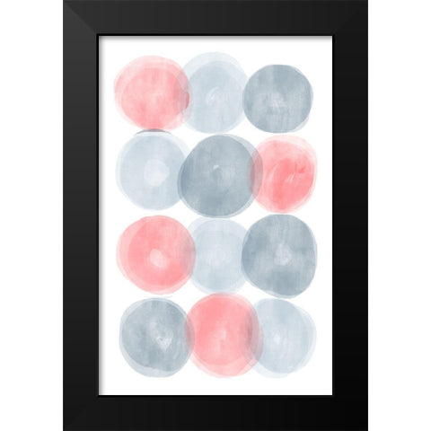 Full Circles Black Modern Wood Framed Art Print by Aesthete