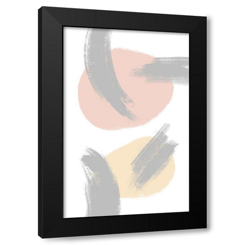 Grey Clouds Black Modern Wood Framed Art Print by Aesthete