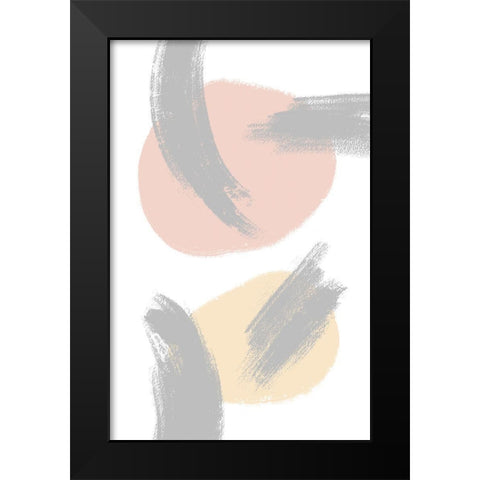 Grey Clouds Black Modern Wood Framed Art Print by Aesthete