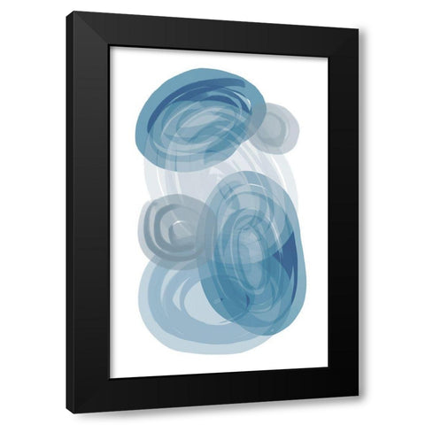 Blue Stones Black Modern Wood Framed Art Print with Double Matting by Aesthete
