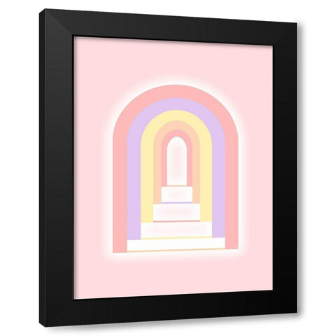 Pink Gate Black Modern Wood Framed Art Print with Double Matting by Aesthete
