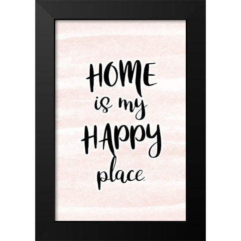 Home Quote Black Modern Wood Framed Art Print by Aesthete