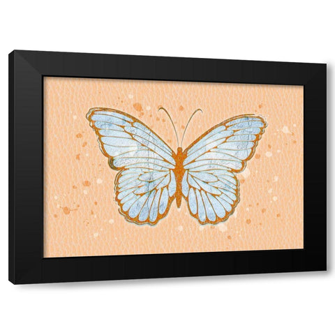 Butterlfy Orange Black Modern Wood Framed Art Print by Aesthete