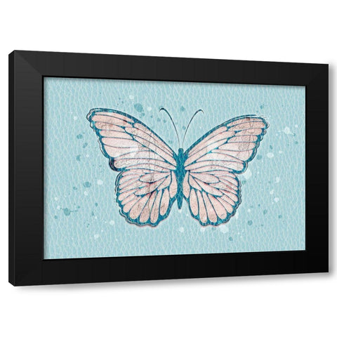 Butterlfy Black Modern Wood Framed Art Print by Aesthete