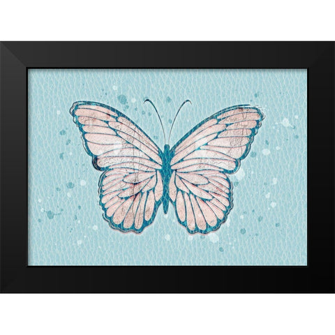 Butterlfy Black Modern Wood Framed Art Print by Aesthete