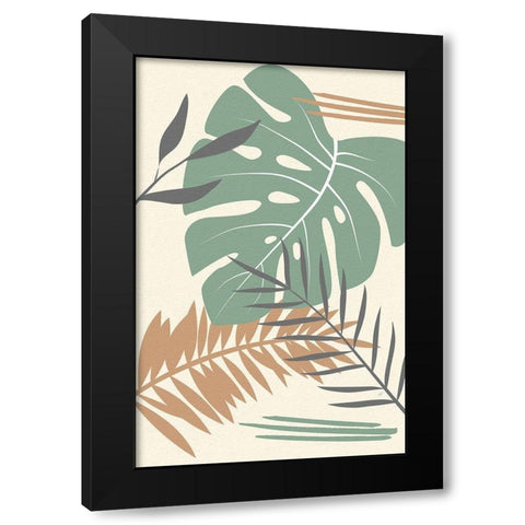 Jungle Black Modern Wood Framed Art Print with Double Matting by Aesthete