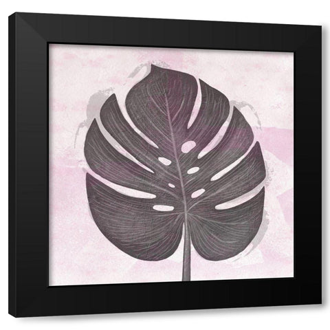 Tropical Leaf One Black Modern Wood Framed Art Print by Aesthete