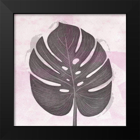 Tropical Leaf One Black Modern Wood Framed Art Print by Aesthete
