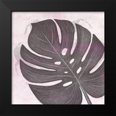 Tropical Leaf Three Black Modern Wood Framed Art Print by Aesthete