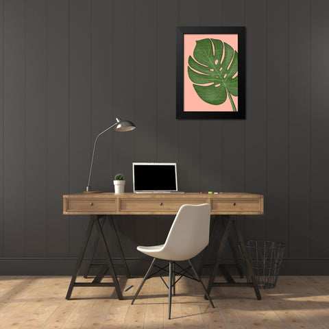 Exotic Leaf One Black Modern Wood Framed Art Print by Aesthete