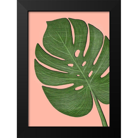 Exotic Leaf One Black Modern Wood Framed Art Print by Aesthete