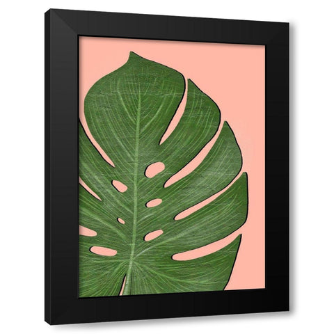Exotic Leaf Two Black Modern Wood Framed Art Print by Aesthete
