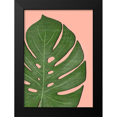 Exotic Leaf Two Black Modern Wood Framed Art Print by Aesthete