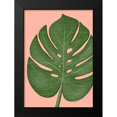 Exotic Leaf Three Black Modern Wood Framed Art Print by Aesthete
