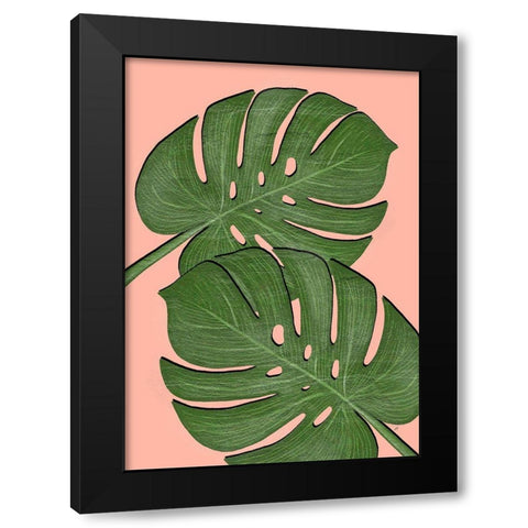 Exotic Leaf Four Black Modern Wood Framed Art Print with Double Matting by Aesthete