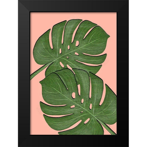 Exotic Leaf Four Black Modern Wood Framed Art Print by Aesthete