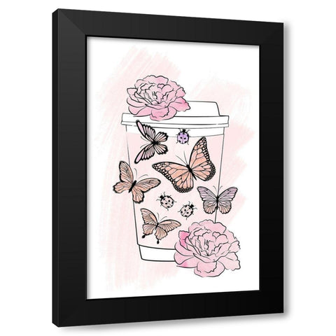Insects Black Modern Wood Framed Art Print by Aesthete