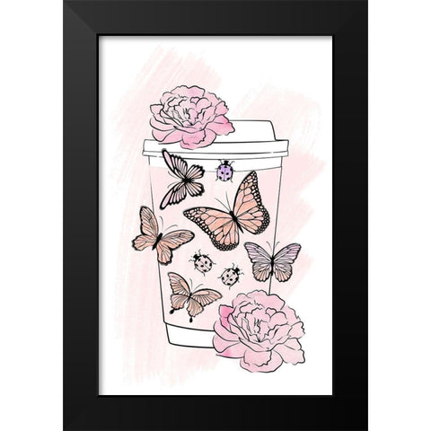 Insects Black Modern Wood Framed Art Print by Aesthete