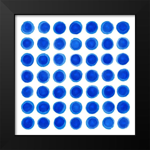 Water Dots Black Modern Wood Framed Art Print by Aesthete