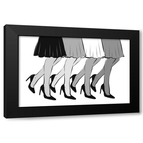 Legs Black and White Black Modern Wood Framed Art Print with Double Matting by Aesthete