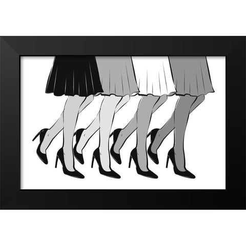 Legs Black and White Black Modern Wood Framed Art Print by Aesthete