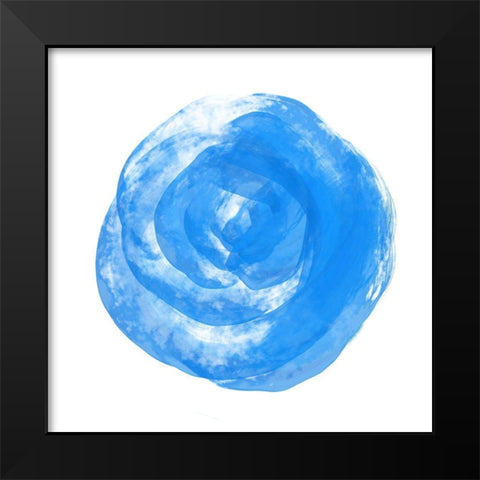 Blue Rose Black Modern Wood Framed Art Print by Aesthete