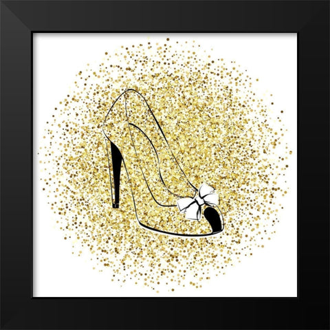 Glitter Shoe Black Modern Wood Framed Art Print by Aesthete