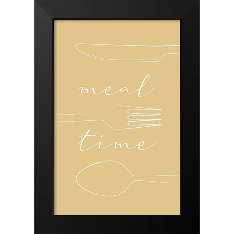 Meal Time Black Modern Wood Framed Art Print by Aesthete
