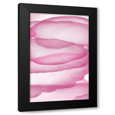 Pink Paper Black Modern Wood Framed Art Print with Double Matting by Aesthete