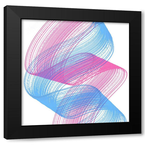 Comb Strokes One Black Modern Wood Framed Art Print by Aesthete