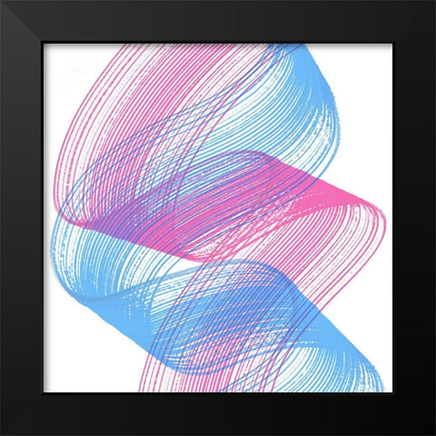 Comb Strokes One Black Modern Wood Framed Art Print by Aesthete