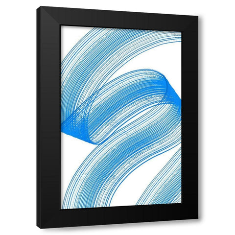 Comb Strokes Four Black Modern Wood Framed Art Print by Aesthete