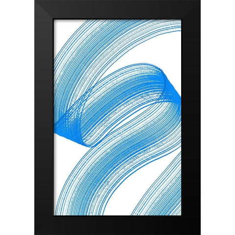 Comb Strokes Four Black Modern Wood Framed Art Print by Aesthete