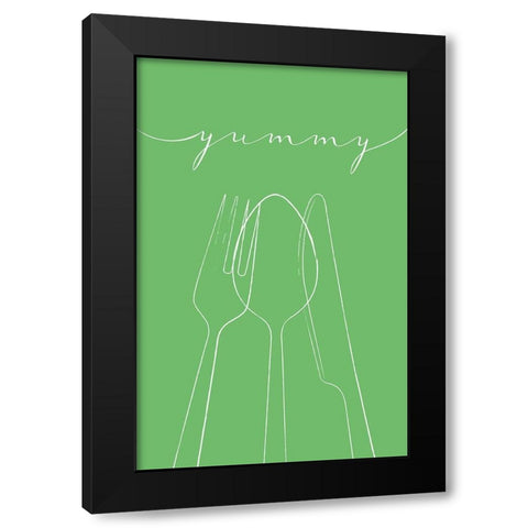 Yummy green Black Modern Wood Framed Art Print by Aesthete
