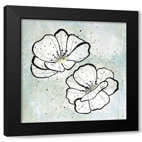 Dusty FLower3 Black Modern Wood Framed Art Print by Aesthete