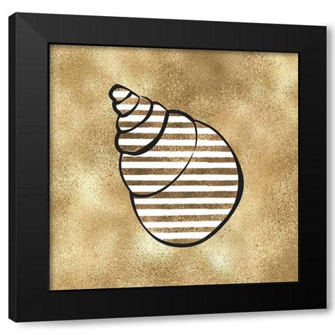 Golde Seashell1 Black Modern Wood Framed Art Print by Aesthete