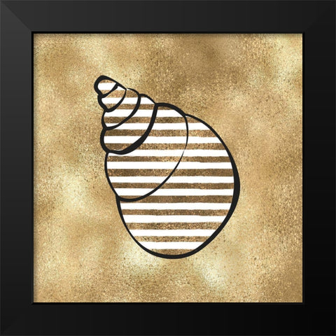 Golde Seashell1 Black Modern Wood Framed Art Print by Aesthete