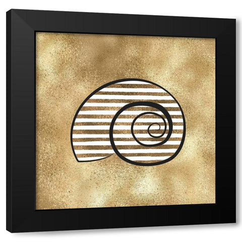 Golden Seashell2 Black Modern Wood Framed Art Print by Aesthete