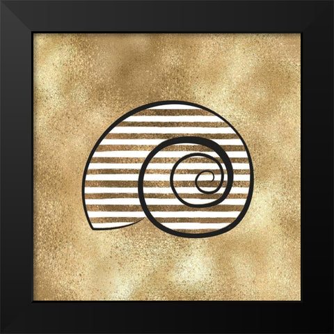 Golden Seashell2 Black Modern Wood Framed Art Print by Aesthete